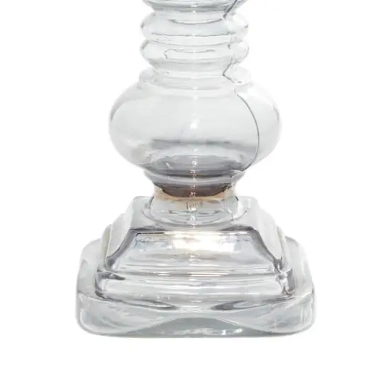 17" Black Glass Traditional Candle Holder {5}