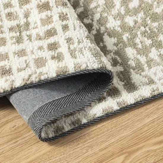 Glitzhome&reg; 5ft. x 8ft.Ivory & Tan Abstract Area Rug {5}