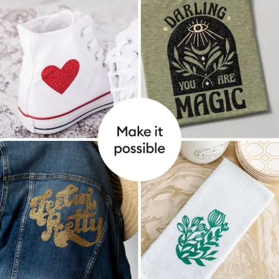 Cricut&reg; 12" x 5ft. Glitter Iron-On Red {5}