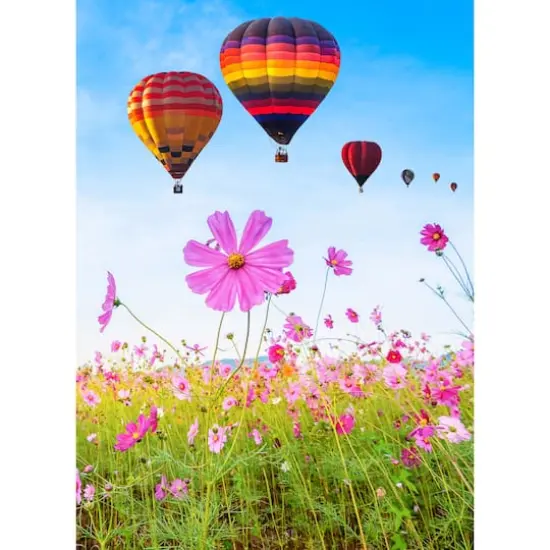 Sparkly Selections Hot Air Balloons Over Flowers Diamond Painting Kit, Round Diamonds {1}