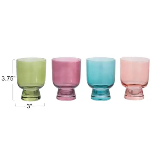 Hello Honey&reg; 6oz. Hand Blown Footed Drinking Glasses Set {4}