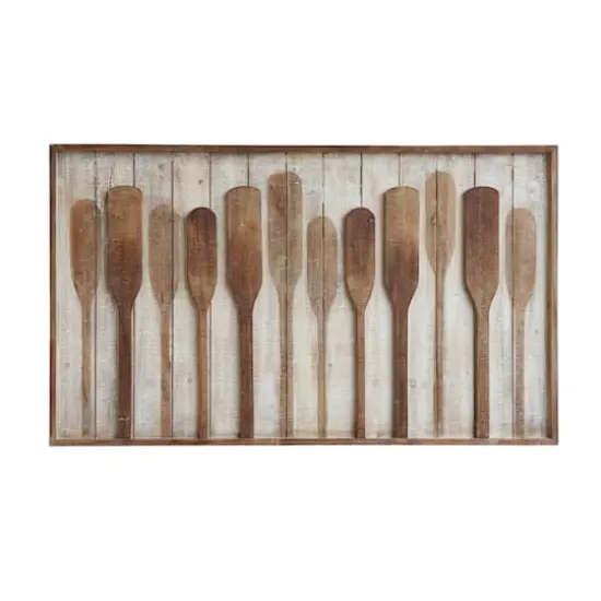 Hello Honey&reg; 28" Paddles on Washed White Wood Framed Wall D&eacute;cor {1}