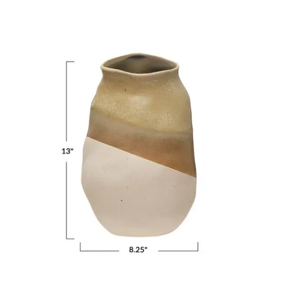 Hello Honey&reg; Bloomingville 13" Tan Reactive Glaze Stoneware Tri-Tone Vase {5}