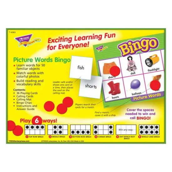 Trend Enterprises&reg; Picture Words Bingo {5}