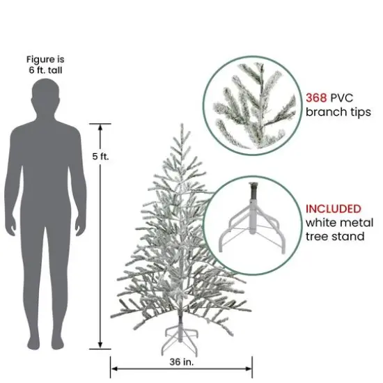 5ft. Unlit Flocked Alpine Twig Artificial Christmas Tree {8}