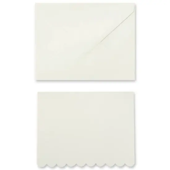 Scalloped Folded Cards & Envelopes by Recollections&trade;, 4.25" x 5.5" Ivory {7}