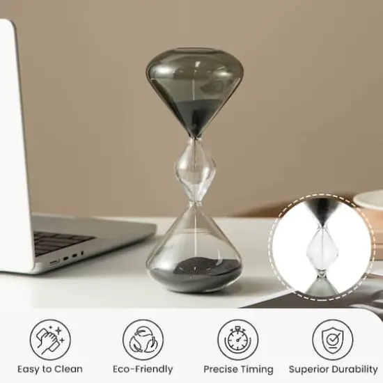 Glitzhome&reg; 7.75" Tri-Layer Two-Tone Color Hourglasses with Black Sand, 2ct. {3}