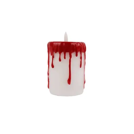 3" x 4" Red Dripping LED Wax Pillar Candle by Ashland&reg; {3}