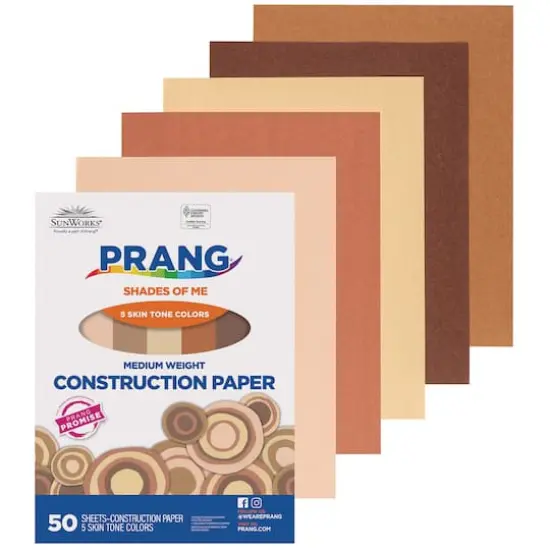 Prang&reg; 9" x 12" Shades of Me Medium Weight Construction Paper, 5 Packs of 50 Sheets {4}