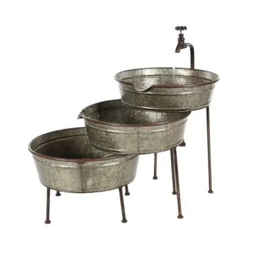 Grey Iron Farmhouse Fountain, 26" x 30" x 21" {5}