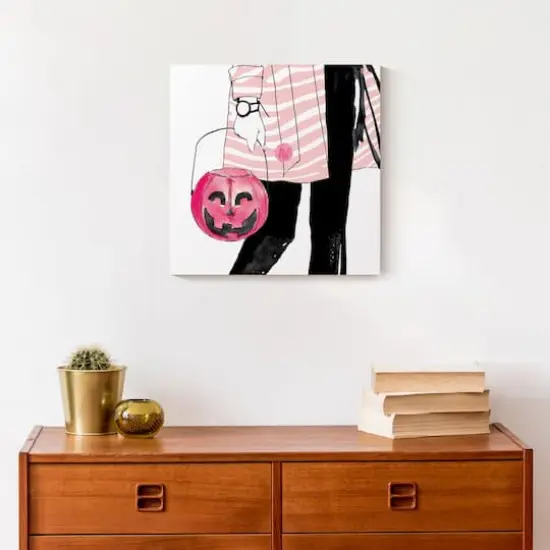 Pink Trick Or Treater Canvas Wall Art {5}