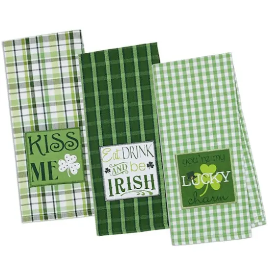 DII&reg; St Patty's Day Embroidered Dishtowels, 3ct. {1}