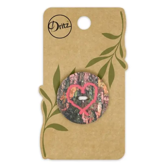 Dritz&reg; 30mm Red Sustainable Coconut Round Heart Button, 3ct. {1}