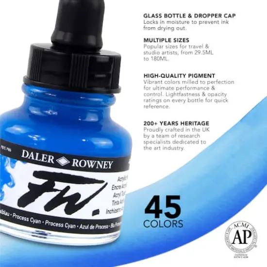 Daler-Rowney&reg; FW Acrylic Artists' Ink Turquoise {4}