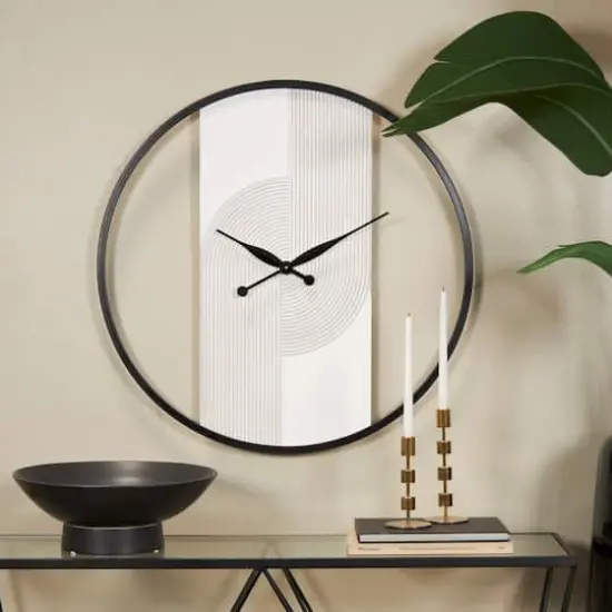 30" Art Deco Inspired Line Art Wall Clock {3}