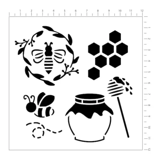 Bees & Honey Stencils by Craft Smart&reg;, 12" x 12" {4}