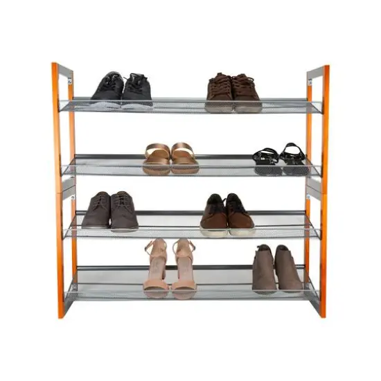Organize It All Wooden Stackable Shoe Rack {18}