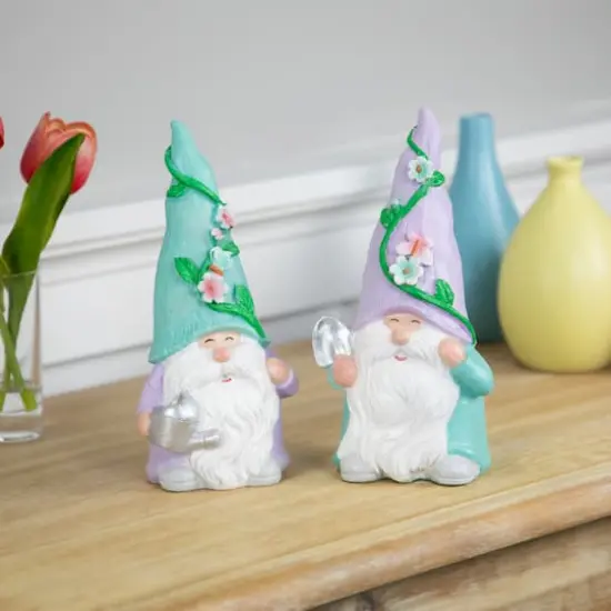 7.75" Happy Gardening Gnome with Watering Can Outdoor Garden Statue {4}