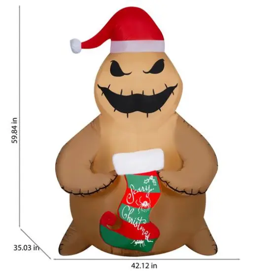 5ft. Airblown&reg; Inflatable Christmas Oogie Boogie with Scary Christmas Stocking {5}