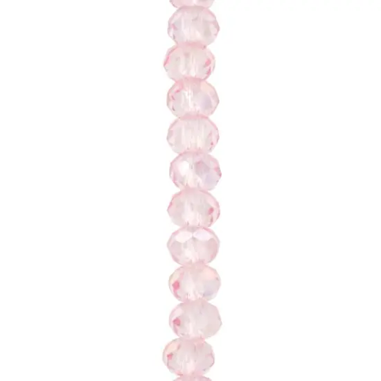 Pink Faceted Large Hole Glass Rondelle Beads by Bead Landing&trade; {1}