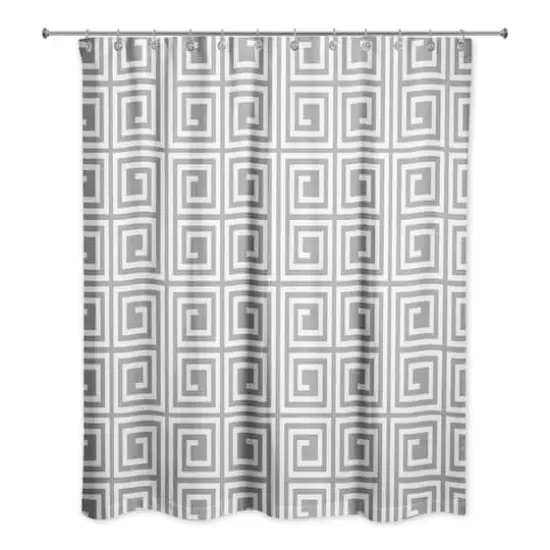 Square Maze Shower Curtain Gray {3}