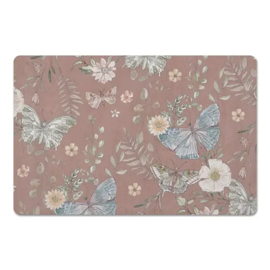 Butterflies Floor Mat Maroon {1}
