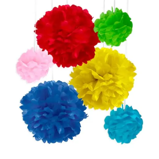 Rainbow Paper Pom-Pom Decorations Kit by Celebrate It&trade; {3}