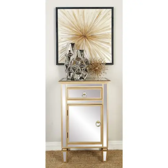 Beige Mirror Glam Cabinet, 30" x 19" x 15" {12}