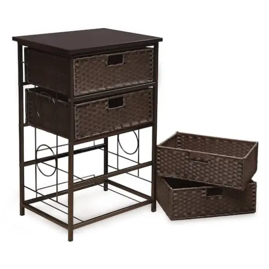 Badger Basket August Collection Tall Espresso Four Basket Storage Unit {7}