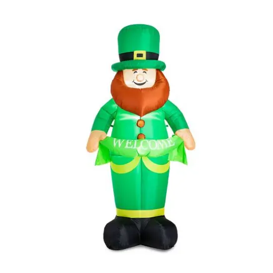 Glitzhome&reg; 8ft. Lighted St. Patrick's Day Leprechaun Inflatable D&eacute;cor {1}