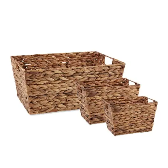 DII&reg; Dark Brown Water Hyacinth Basket Set {1}