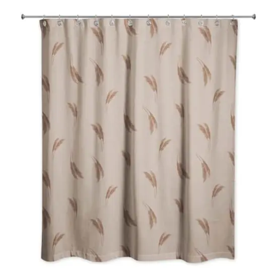 Feather Grass Shower Curtain Orange/Rust {1}