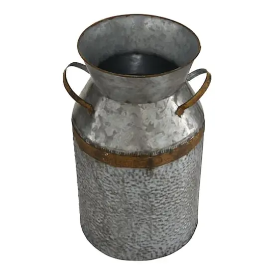 14" Gray Decorative Milk Can {3}