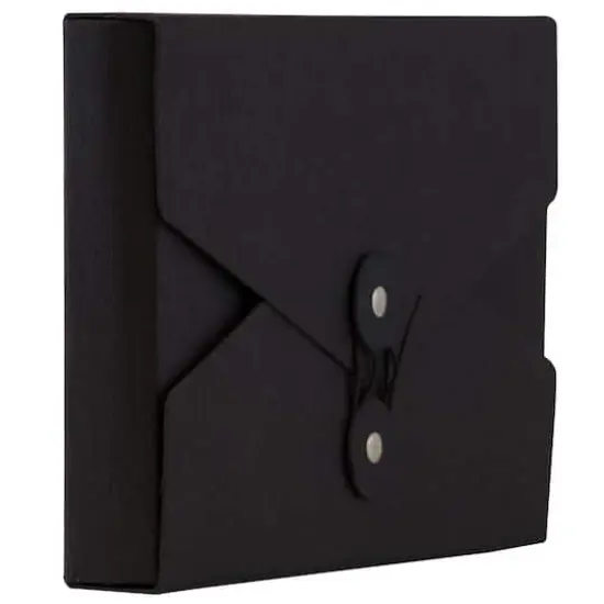 JAM Paper Black Kraft Portfolio with Button and String Tie Closure 5.5" x 8.5" {3}