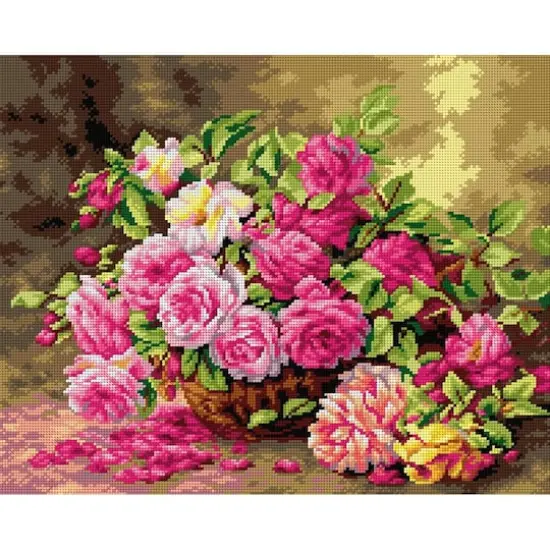 Orchidea Roses Gobelin Canvas Cross Stitch Kit {1}