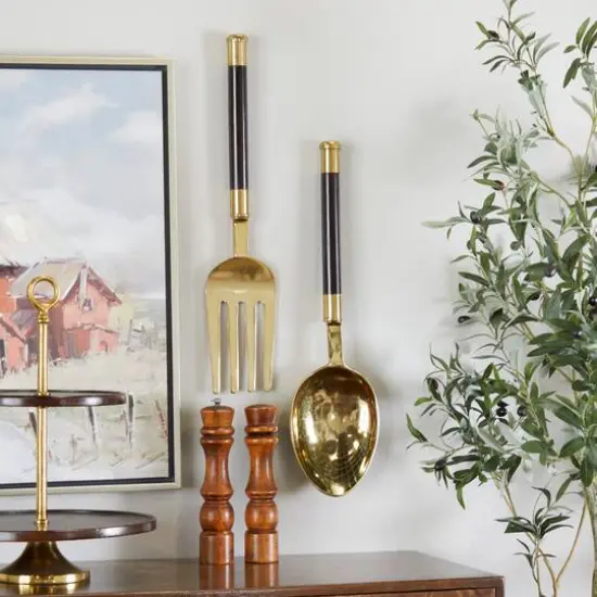 Gold Coastal Wall Decor, Set of 2 2", 22" {9}