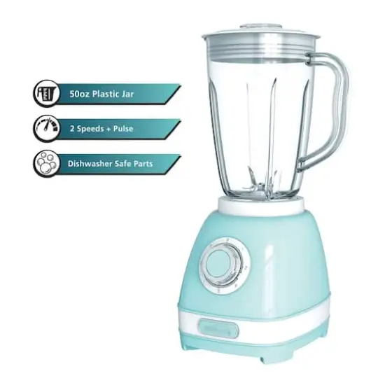 Brentwood 2 Speed Retro Blender with 50oz. Plastic Jar {3}