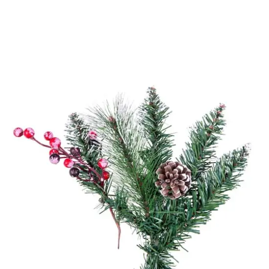 4.5ft. Unlit Snow Tipped Pine & Berry Artificial Christmas Tree {4}
