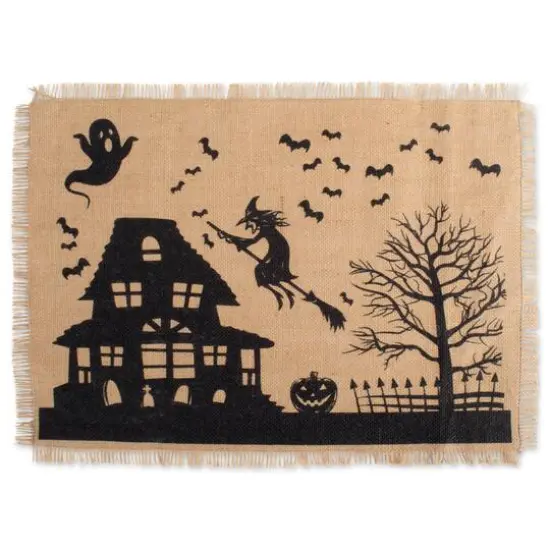 DII&reg; Haunted House Burlap Placemat Set {4}