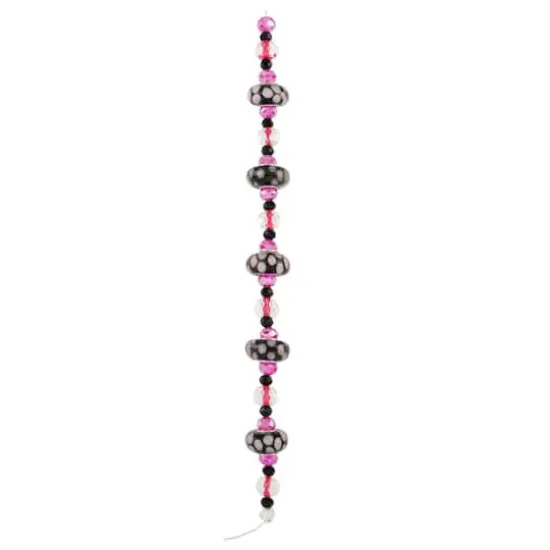 Fuchsia Lampwork Glass Dot Rondelle Beads by Bead Landing&trade; {4}