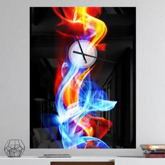 Designart Fire And Ice Wall Clock {4}