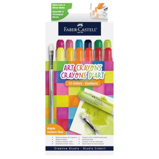 Faber-Castell&reg; Watercolor & Mixed Media Art Crayon Set Brights {1}