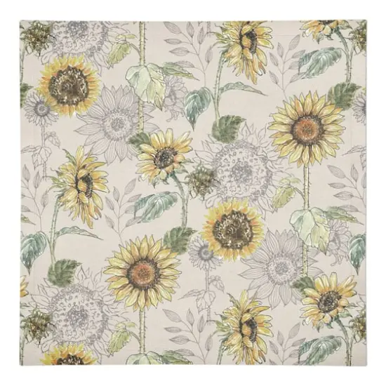 Sunflower Pattern Cotton Twill Napkin Cream {1}
