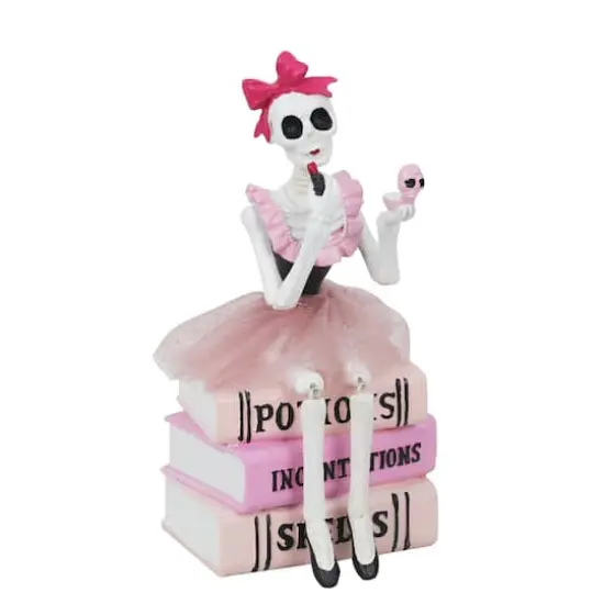 9" Book Stack Skeleton with Makeup Tabletop D&eacute;cor by Ashland&reg; {1}