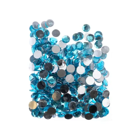John Bead 12mm Acrylic Round Flat Back Rhinestones, 400ct. Aqua {4}
