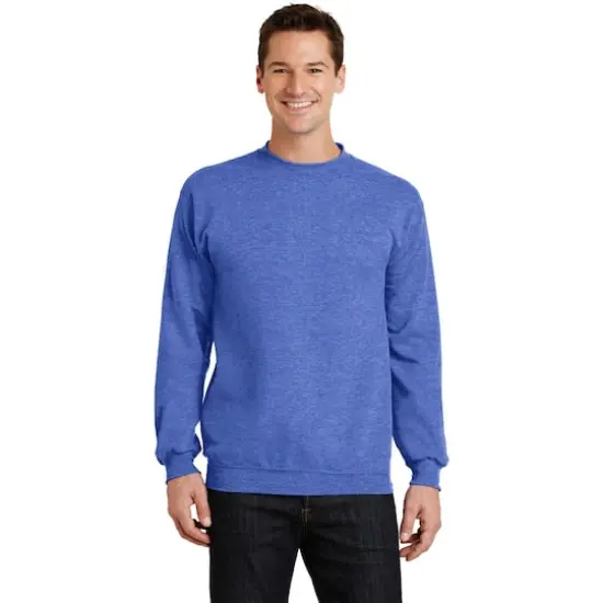 Port & Company&reg; Brights Core Fleece Crewneck Sweatshirt Heather Royal {4}