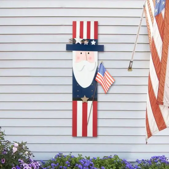 Glitzhome&reg; 36" Patriotic Americana Uncle Sam Porch D&eacute;cor {3}