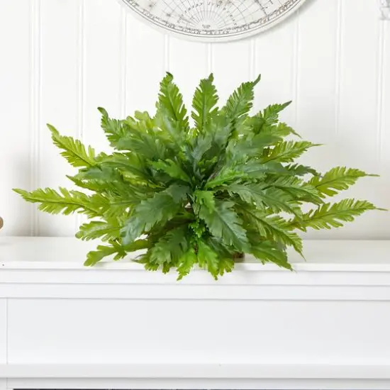 26" Green Fern Artificial Ledge Plant {6}