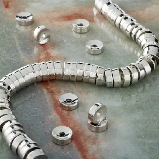 Rhodium Metal Disc Beads by Bead Landing&trade; {3}