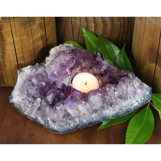 Amethyst Cluster Candle Holder {3}